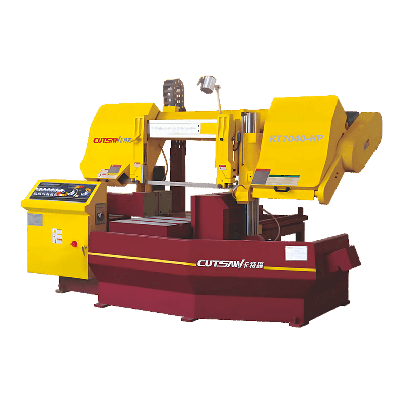 KT7040-HP CE halvautomatisk metalbåndsavmaskine med hydraulisk dobbeltsøjle